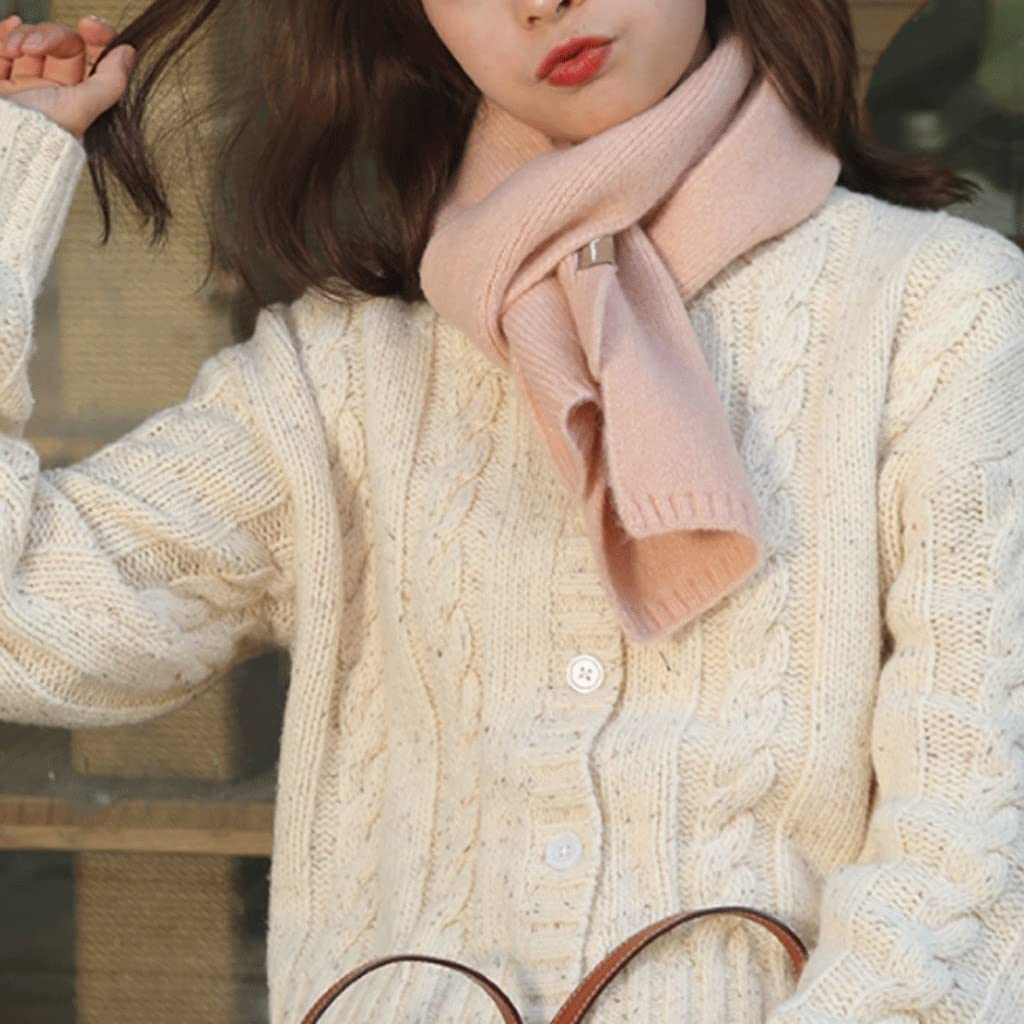 Moda szalik jesień i zima, kaszmirowe małe ciepłe szaliki dla kobiet, miękkie przytulne szale szale, czysty szal (Color : White)
