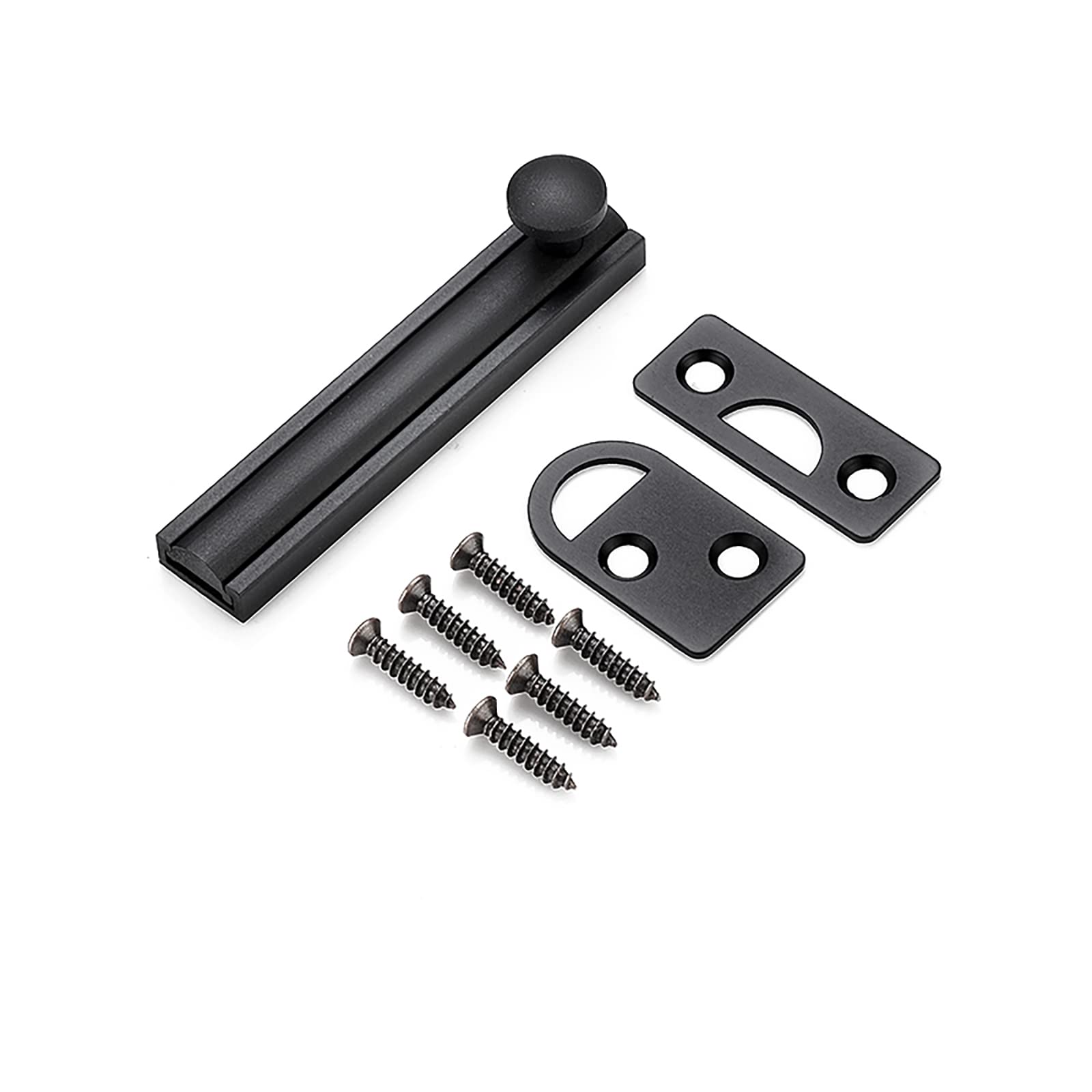 Cgjdfjhe Black Door Lock， Slide Door Bolt Solid Copper Latch Buckle Invisible Bedroom Barn Lock Cupboards Workshop(,3In)