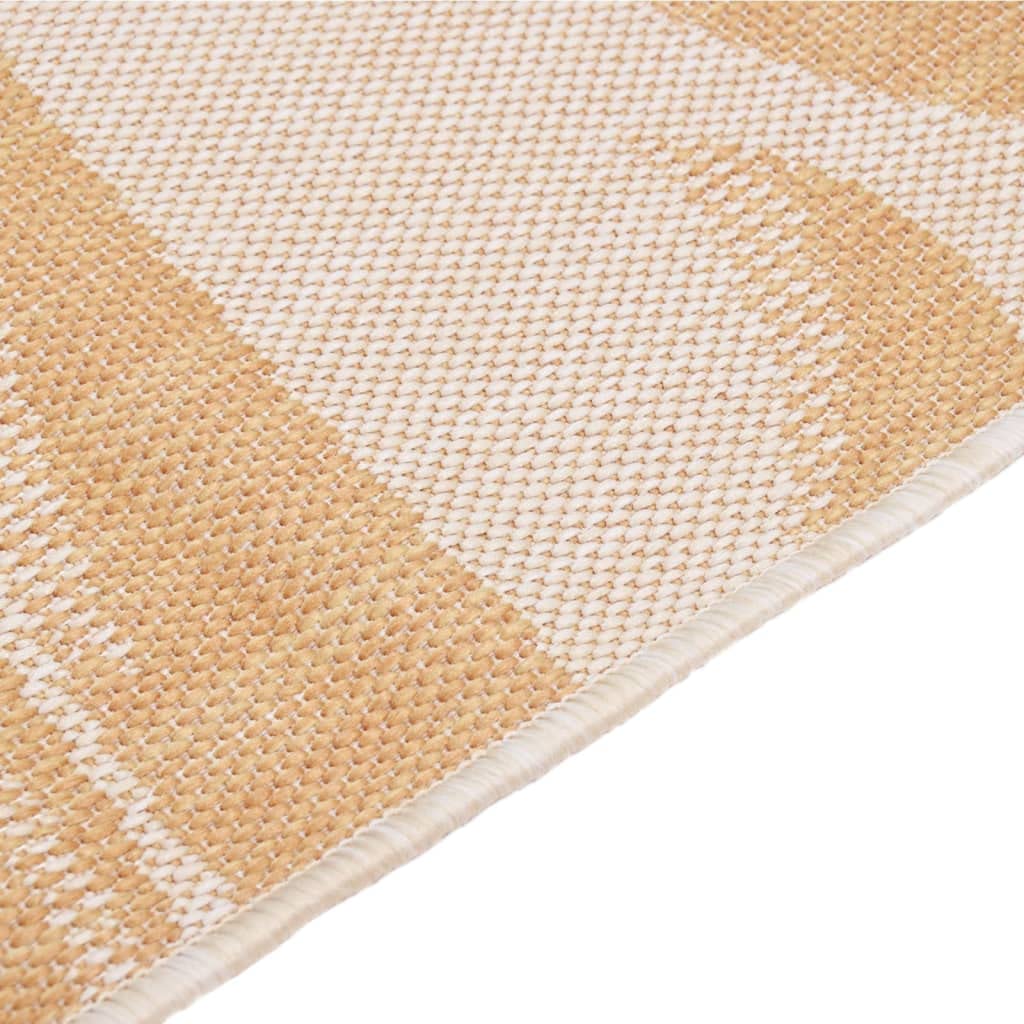 Tappeto per esterni a tessuto piatto, 140 x 200 cm, motivo a foglie, in polipropilene, resistente alle intemperie, ai raggi UV, facile da pulire, antiscivolo, per balcone, terrazza, interni