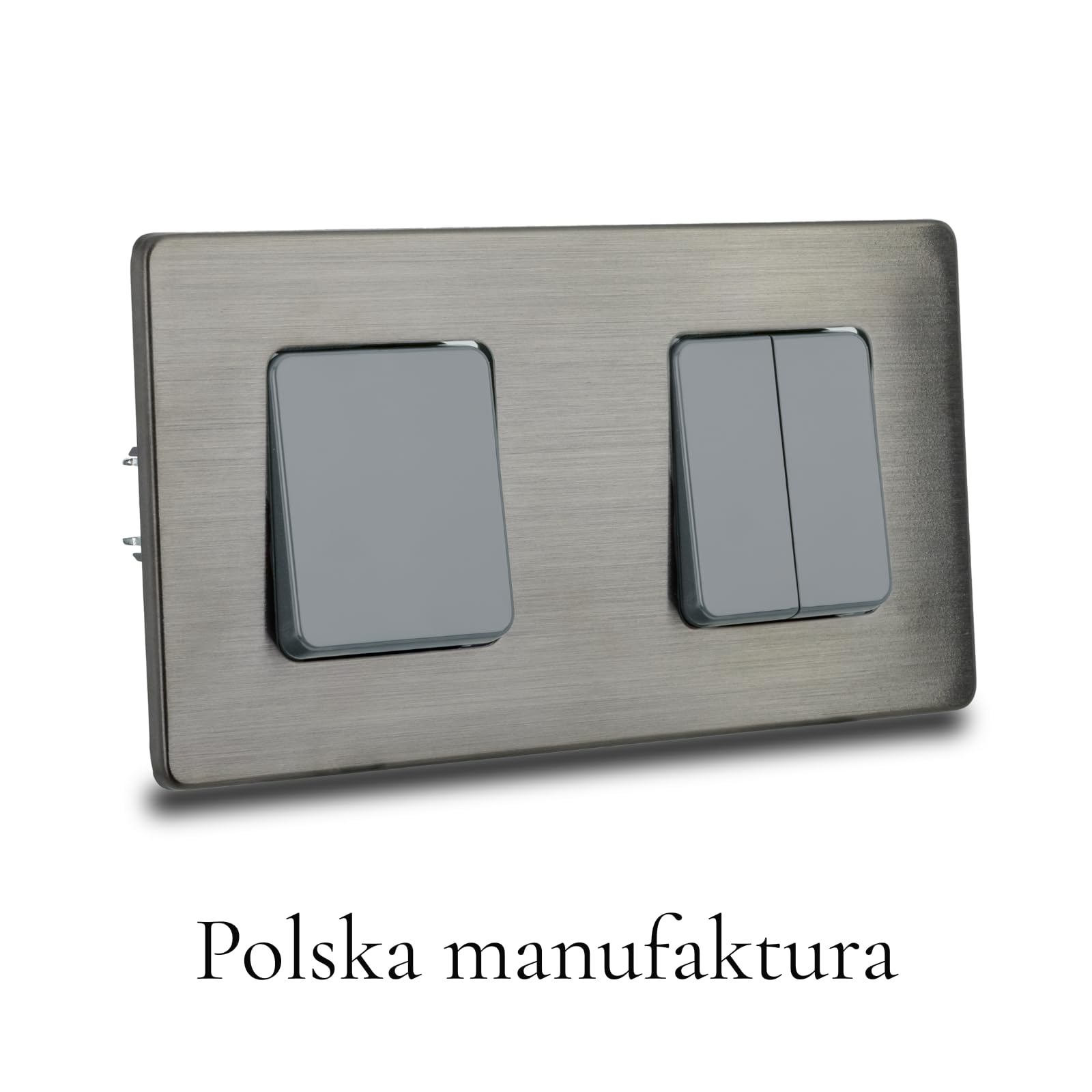 Włącznik Światła Potrójny Szary Schodowy Stal Szczotkowana PVD Gunmetal