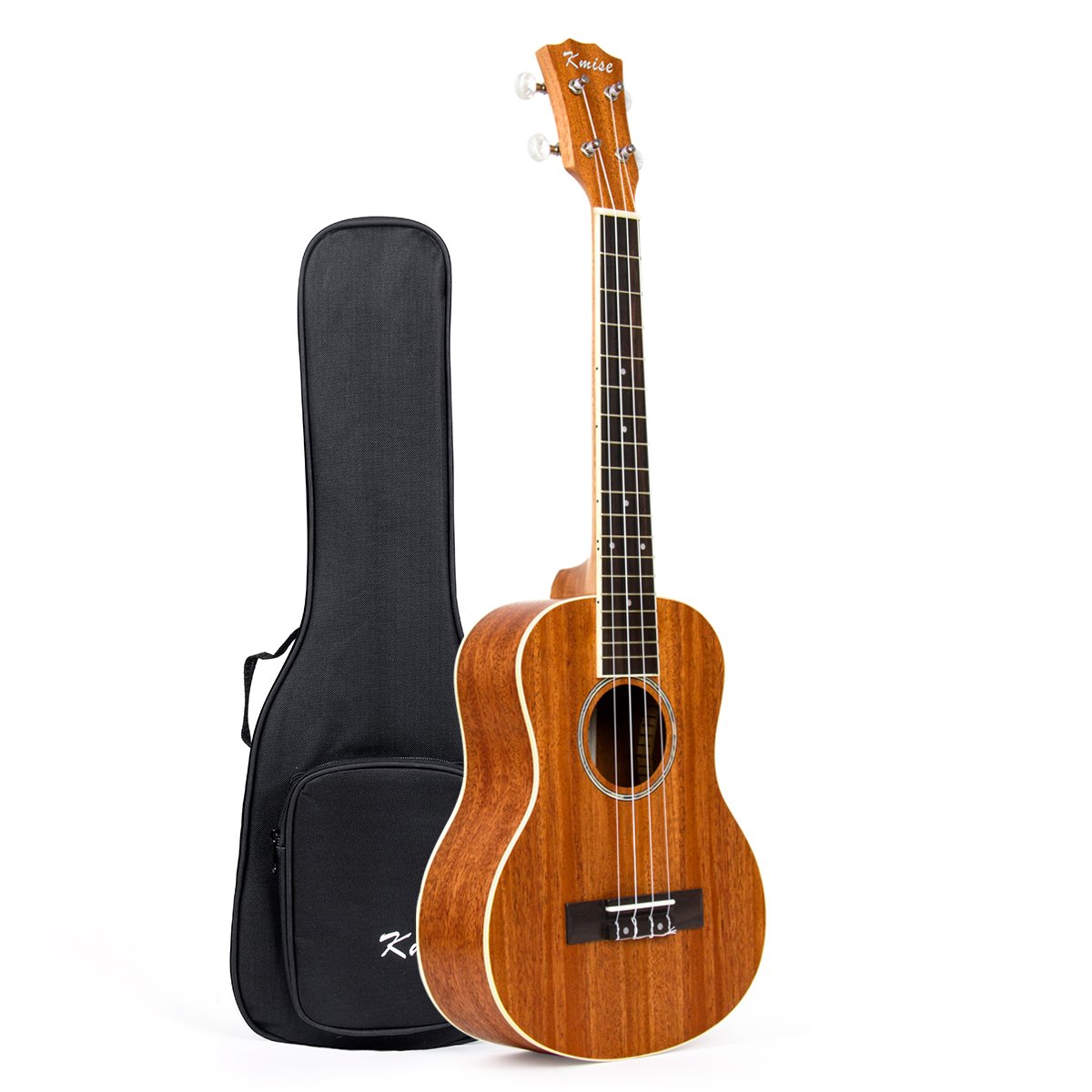 Kmise Laminiertes Mahagoni Decke Tenor Ukulele 66 cm Hawaii Gitarre Rosette Schallloch Abalone matt W/Tasche