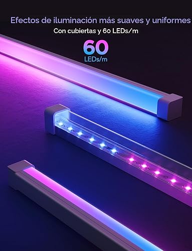 Miniatura 3 de Govee RGBIC - Tira de luces LED de 32.8 pies con cubiertas, luces inteligentes que funcionan con Alexa y Google Assistant, canal difusor LED con