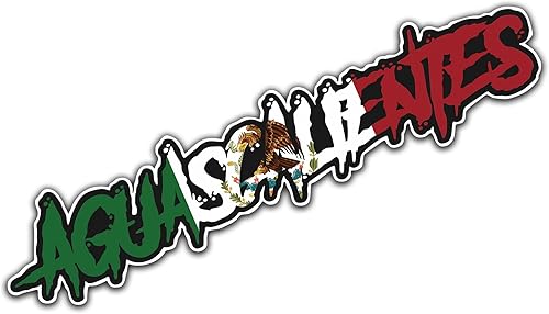 Miniatura 1 de Pegatina Aguascalientes AGS - Adhesivo con letras de México, coche, camión, ventana, laptop, mapa, vinilo parachoques Estado pared (bandera