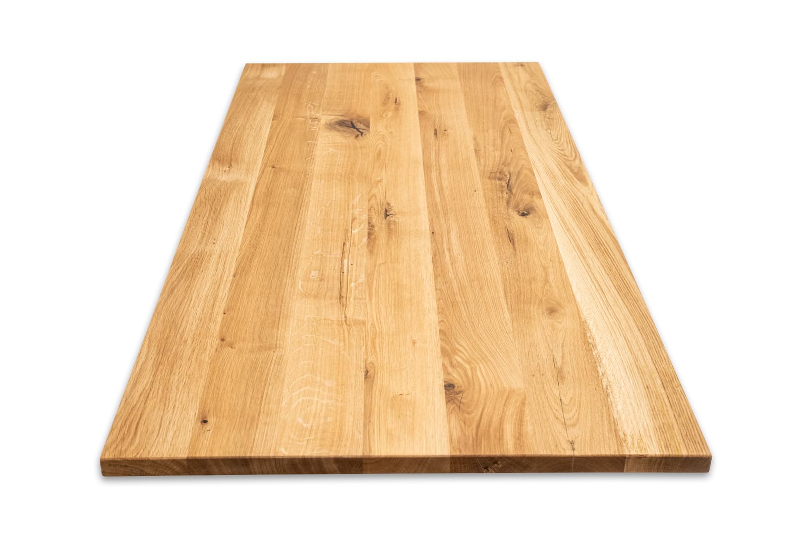 Tischplatte Schreibtischplatte Wildeiche Massivholz gerade Kanten (160 x 70 cm)