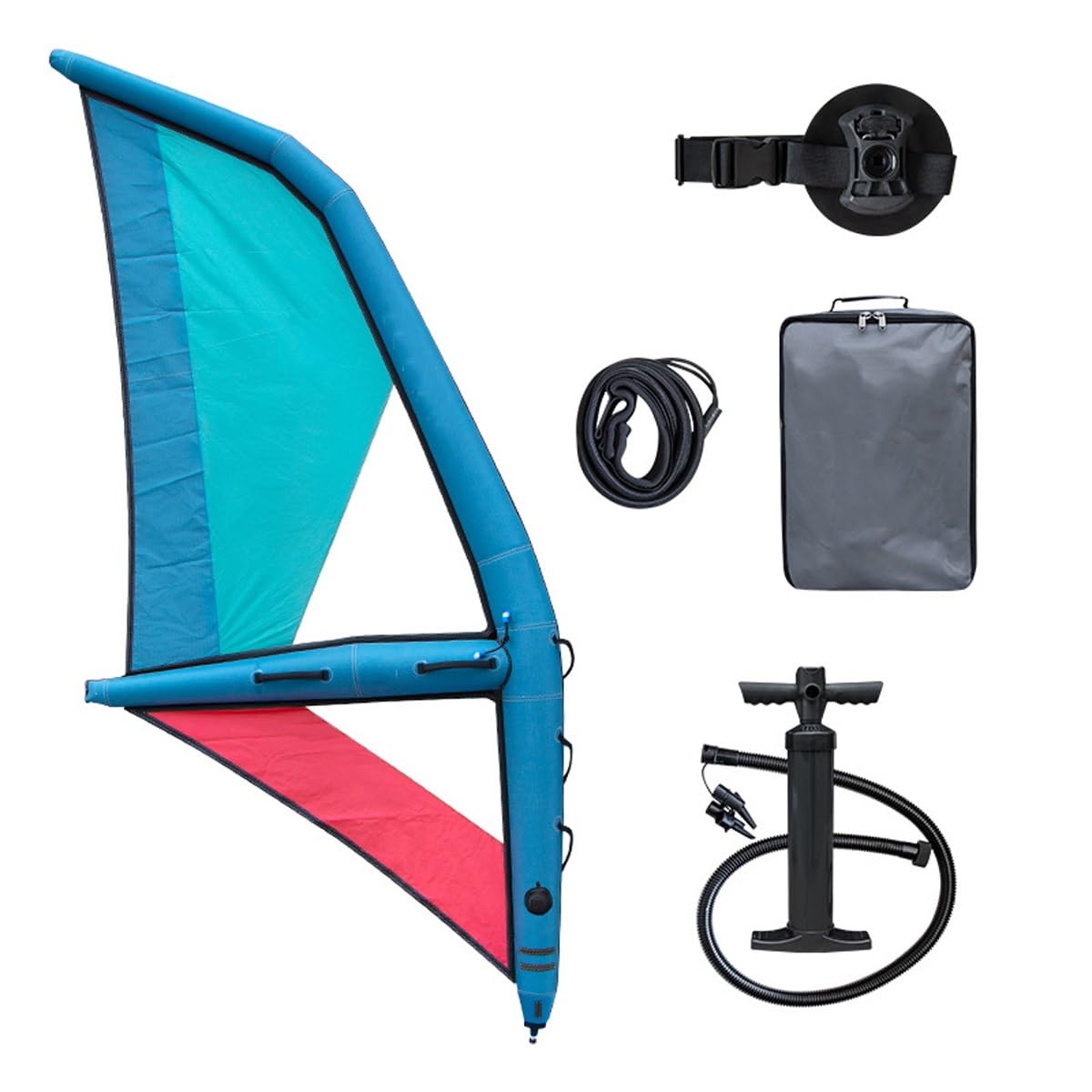 Aufblasbares Windsurf-Segel, tragbarer Kitesurfing Drachen, 45,21 ft² Flügelfolie für Windfolie, Surfen, Wassersport