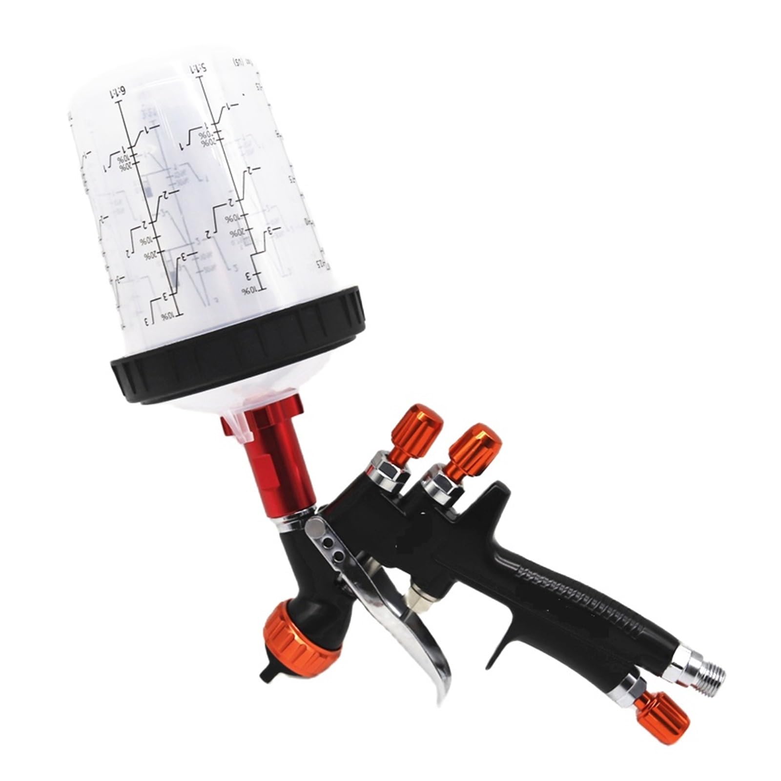 Lackierpistole, 1,3 MM Spritzpistole Mit 1,0 MM Düse Kit 600CC/400CC Tank Luft Spritzpistole Farbe Mischen Tasse Und Adapter Mini Spritzpistole Farbe Spritzpistole(600cc 400CC Mix Tank)
