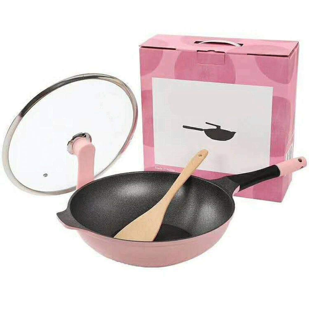 Olla para cocinar, sartén, Wok con Revestimiento cerámico, sartén Antiadherente Que emite Menos Humos, Cocina a Gas, Cocina inducción, Olla Antiadherente
