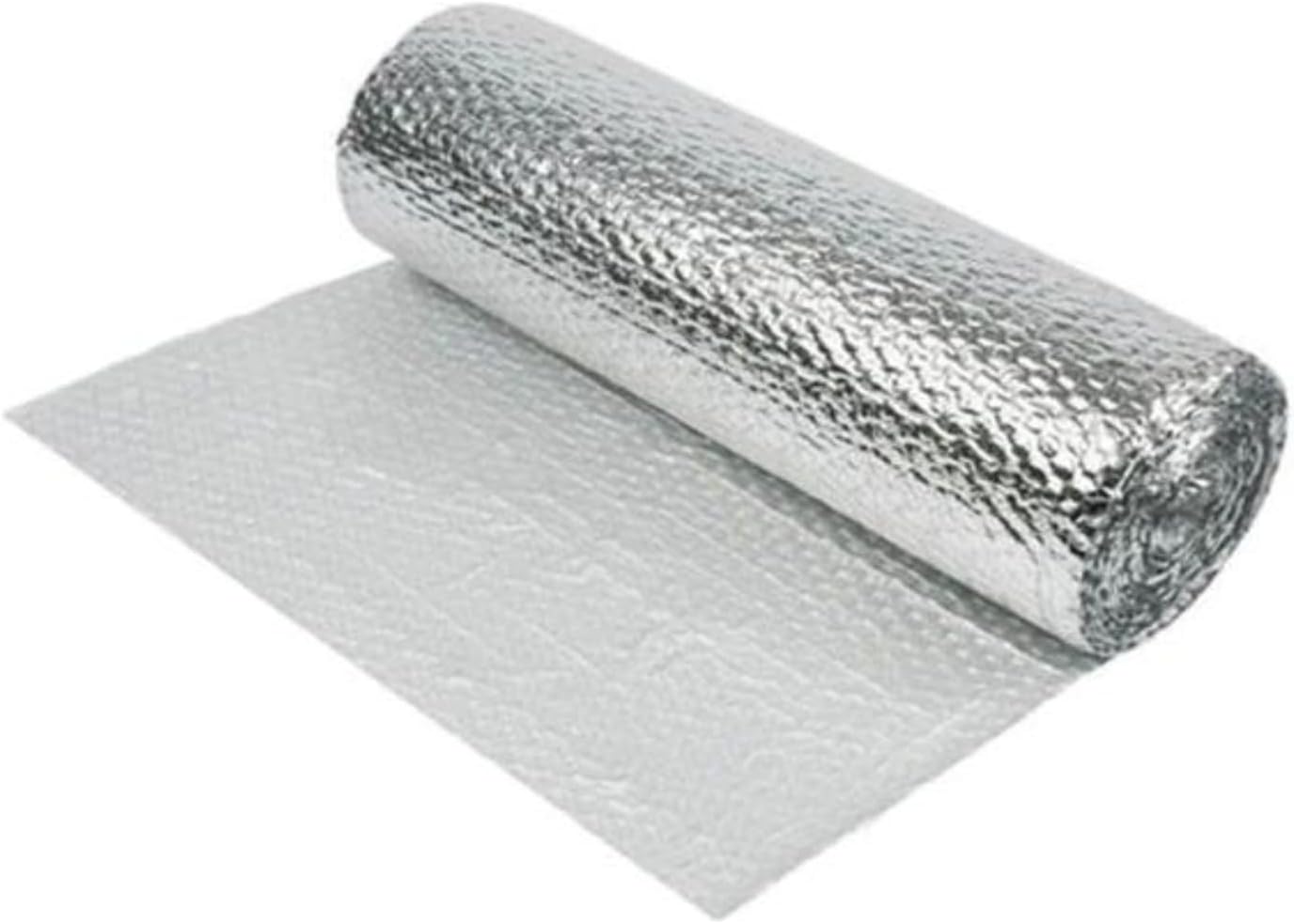 Yuzet 1.2m x 75m Silver Multi-Purpose Double Aluminium Bubble Insulation Foil. Loft, Wall, Home, Caravan, Attic, Garage, Roofs