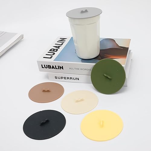 Miniatura 6 de 6 tapas de silicona para tazas, cubiertas de silicona reutilizables, tapas universales de colores, sellado hermético a prueba de polvo para tazas de