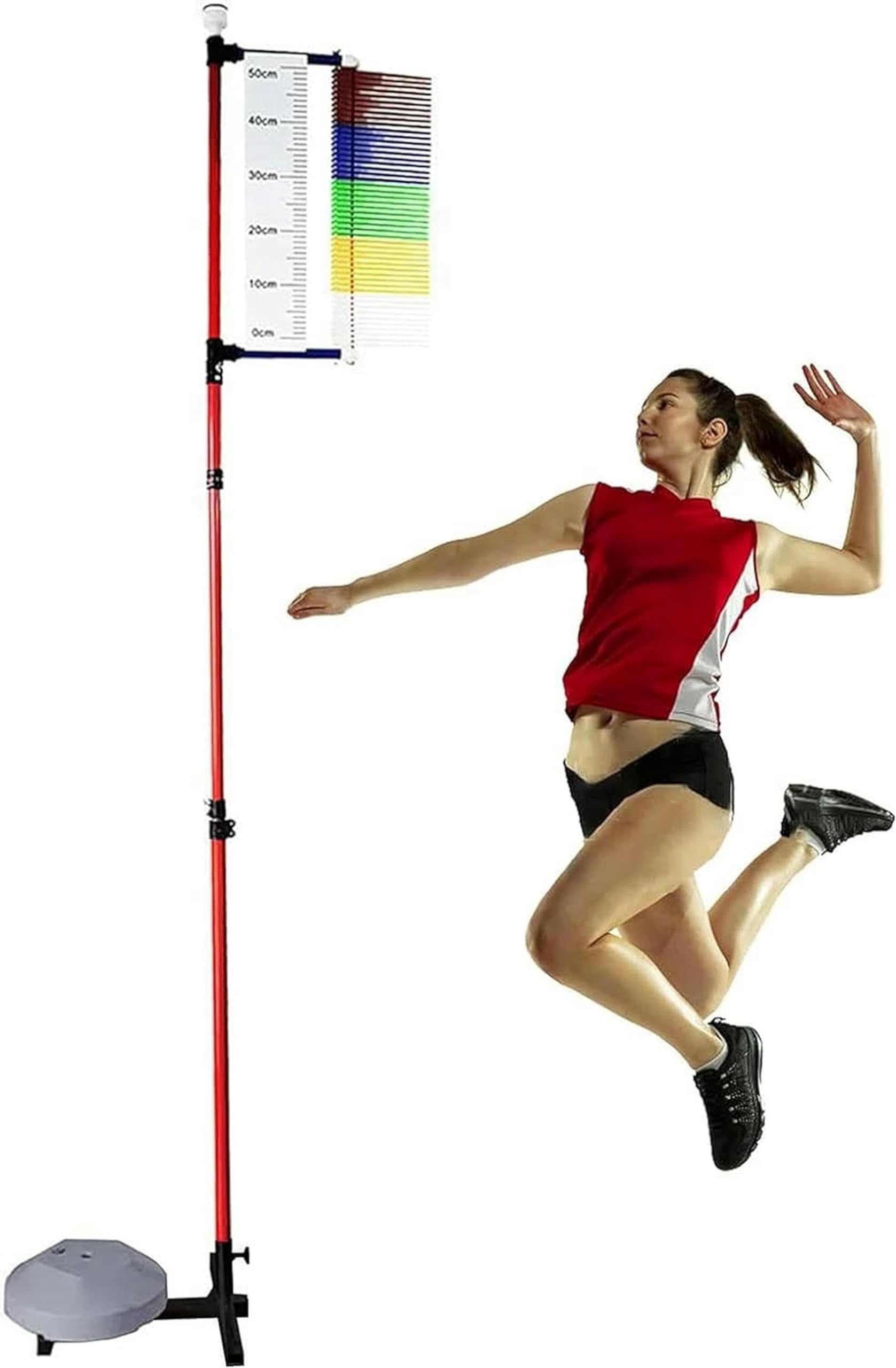 Probador de salto vertical para adolescentes y adultos con sistema de medición de pie