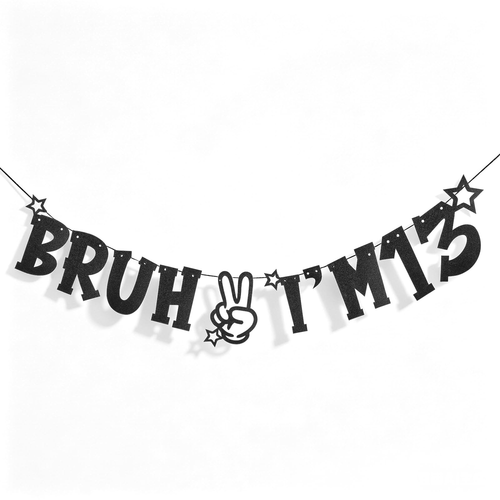 Happy 13th Birthday Banner – 13th Birthday Decorations, Flashing Black Party Banner for Boys and Girls, 13 year old Birthday Party Supplies