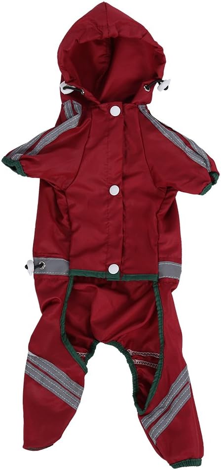 Pet Dog Raincoat Cat Dog Waterproof Jacket Hood Rain Coat Reflective Jumpsuit Apparel for Small Medium Dogs(XL)
