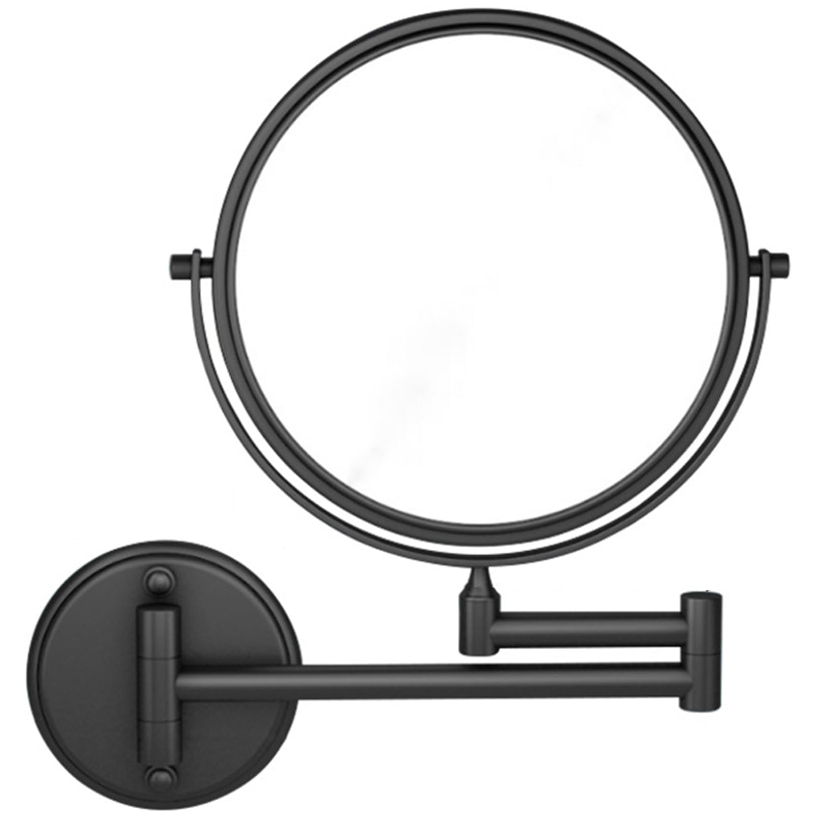 SXFSDOU 8" Wall Mounted Makeup Mirror with Magnification, Double Sided Magnifying Mirror, 360° Swivel Extendable Vanity for Bathroom,Black,10X