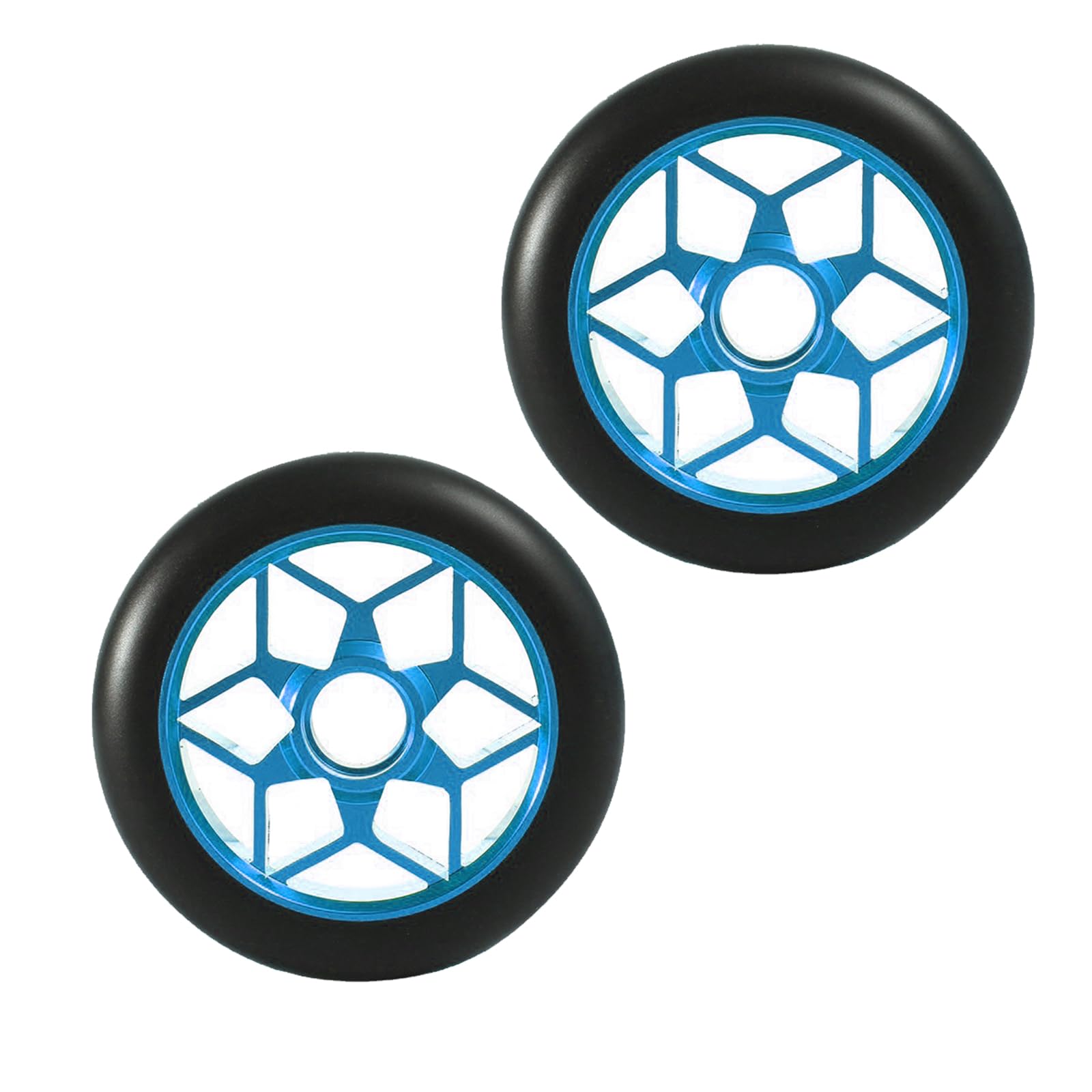 Muiltvoe 2 Pcs Scooter Replacement Wheels, 110 mm Scooter Wheels with ABEC 9 Bearings, for Kick Scooters Most and Stunt Scooters (Color)