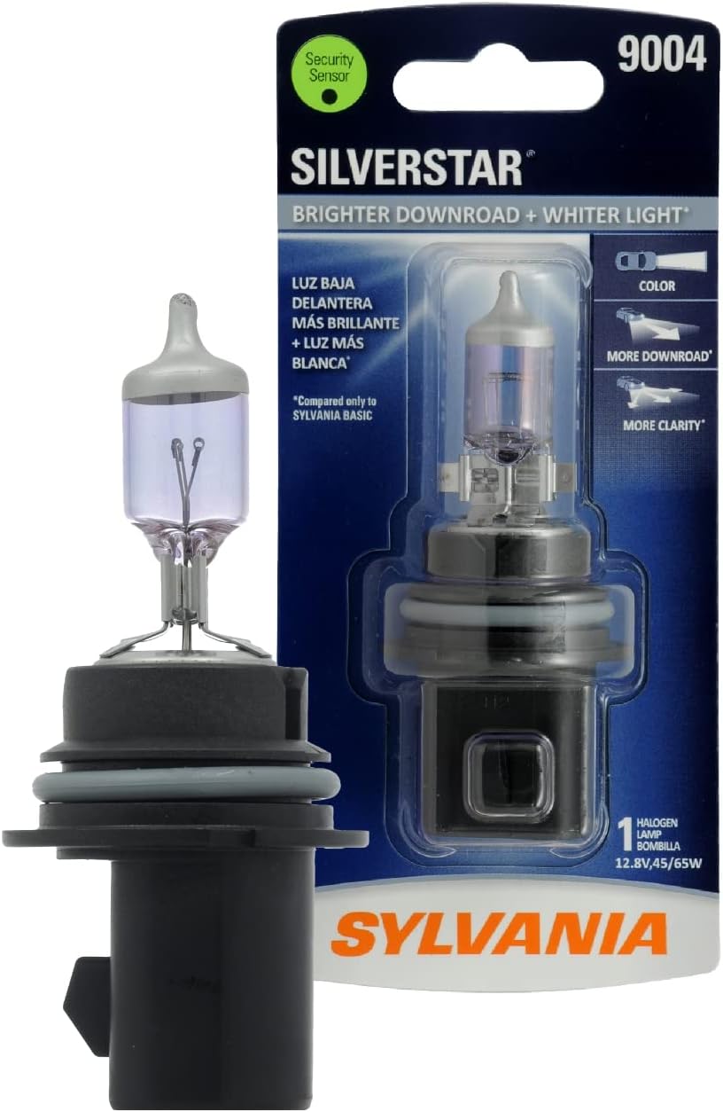 SYLVANIA - 9003 SilverStar - High Performance Halogen Headlight Bulb, High Beam, Low Beam and Fog Replacement Bulb, Brighter Downroad with Whiter Light (Contains 1 Bulb)