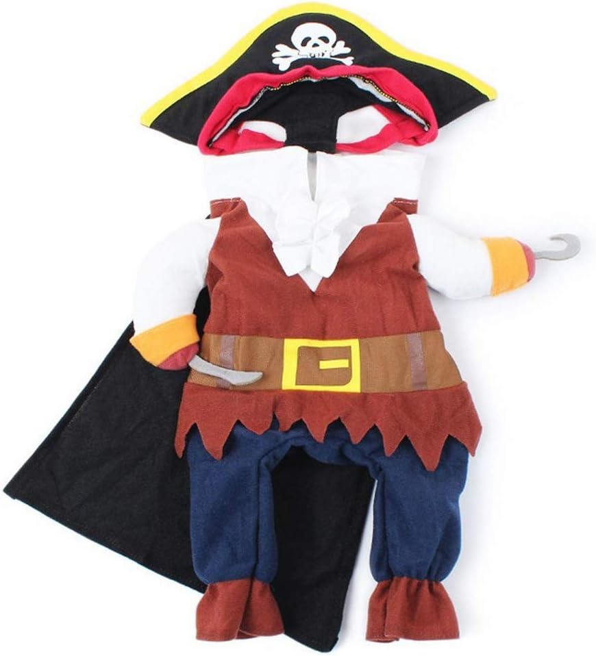 Disfraz de Pirata para Mascotas, Ropa para Perros y Gatos Talla S