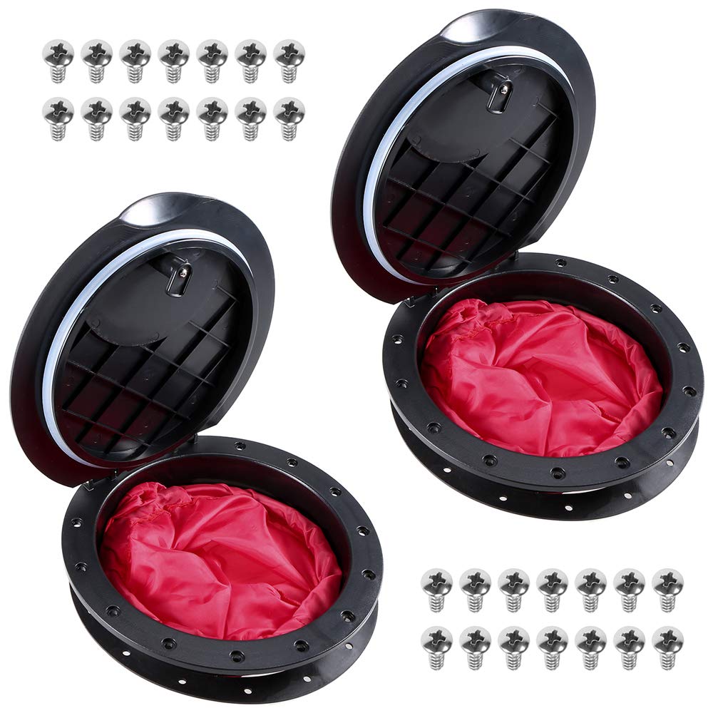 Lixada 2 Pack 9" Deck Plate Hatch Cover Kit with Storage Bag for Marine Inflatable Boat Kayak Rigging