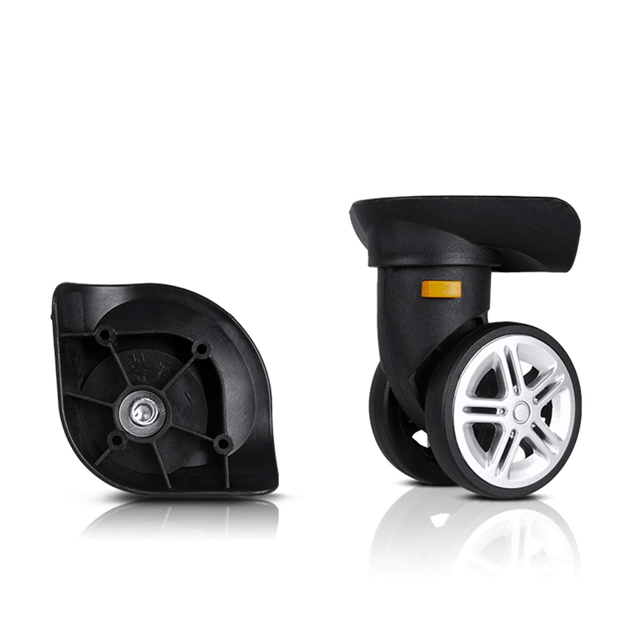 Set di 4 ruote girevoli nere da 5 cm con freno, ruote in gomma per impieghi gravosi per carrelli, banchi da lavoro e mobili (attacco filettato M10 x | Leroy Merlin