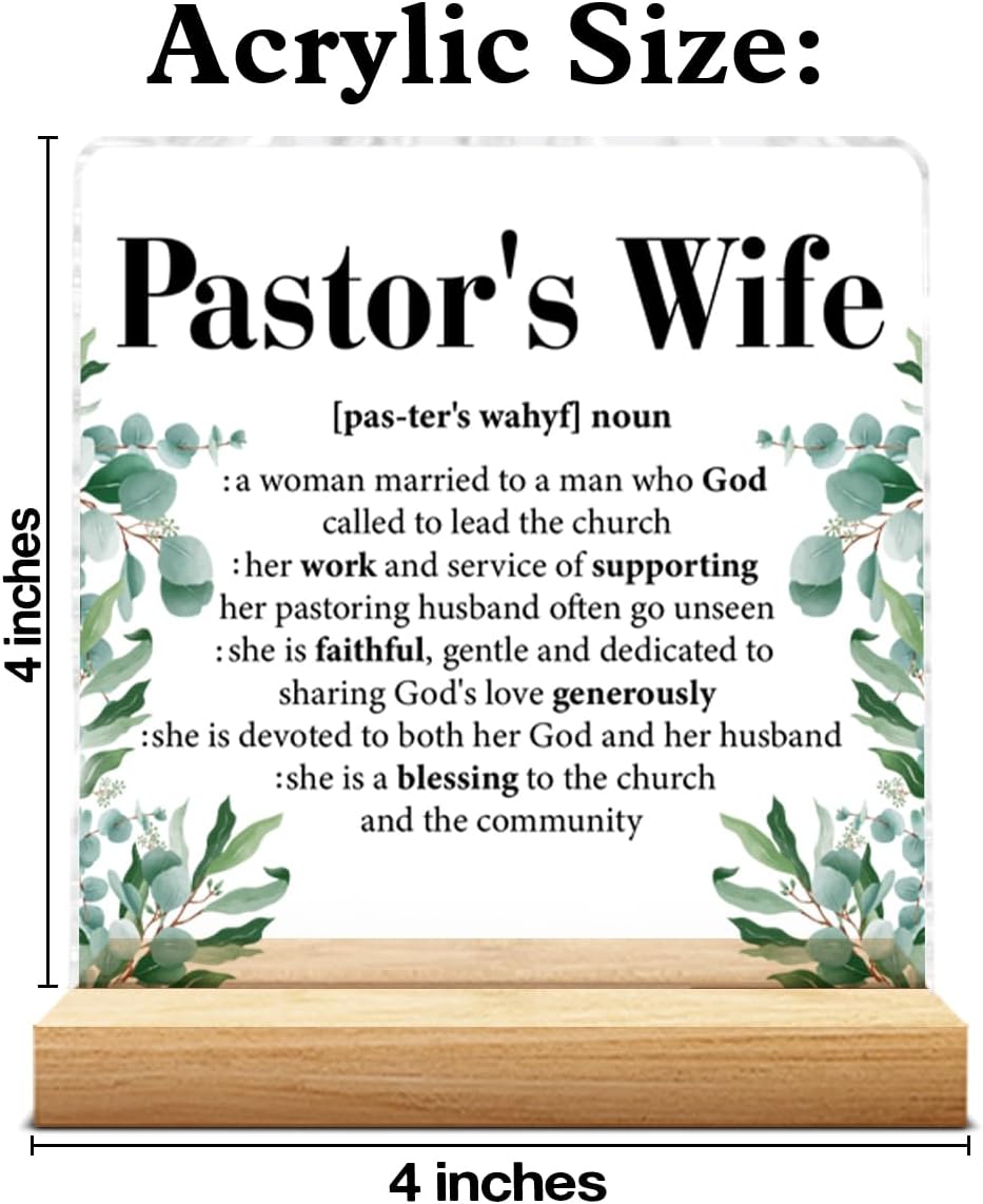 Pastor's Wife Gifts, Appreciation Gifts for Pastor's Wife Definition Clear Acrylic Desk Decorative Sign Decor - Image 2