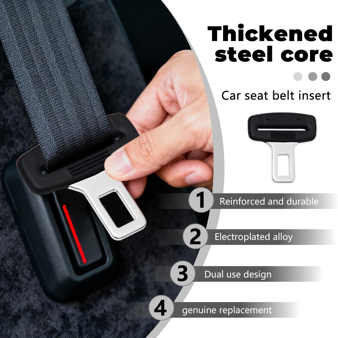 WHYCHNJ 2 Stück Car parts, Schwarze Gurtadapter -Clip, für die meisten Fahrzeugmodell, Kunststoff und Eisen, Schwarz