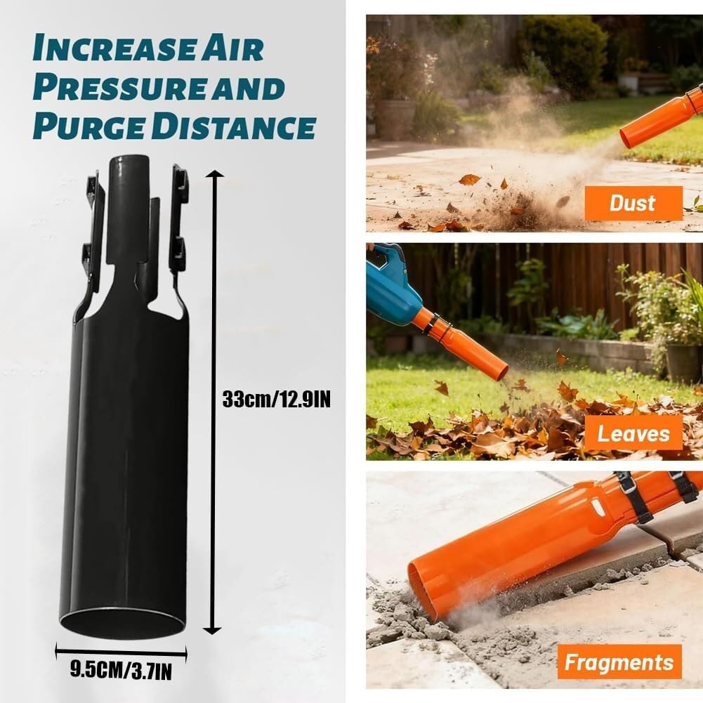 Accesorio de vórtice para soplador de hojas, amplificador de aire inalámbrico para tubos de soplador de 2 a 4 pulgadas, acelerador de flujo de aire fácil de instalar, artefacto de limpieza de