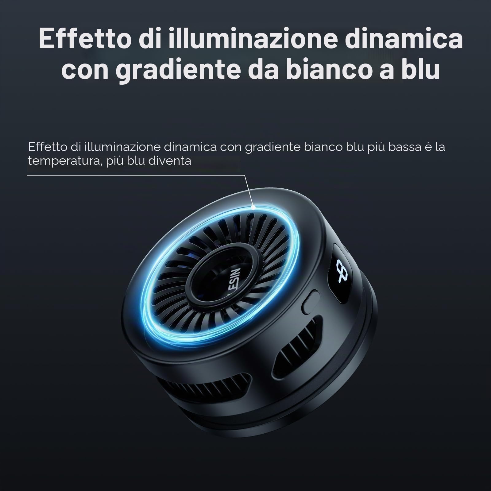 TELESIN° Dispositivo di Raffreddamento per Telefono per Trasmissioni in Diretta, Registrazione Video all'aperto e Giochi Mobili per MagSafe, Ventola di raffreddamento con iPhone/Android/Ipad