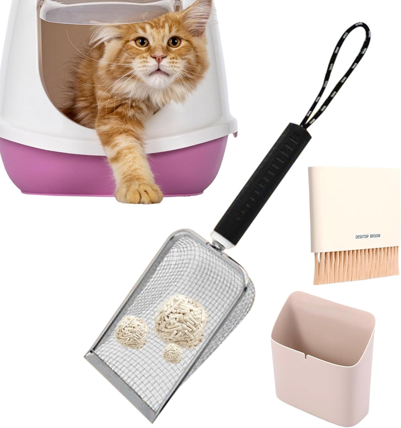 Katzenstreuschaufel, bequeme Katzentoilette, platzsparendes, leichtes Siebzubehör für Haustiere