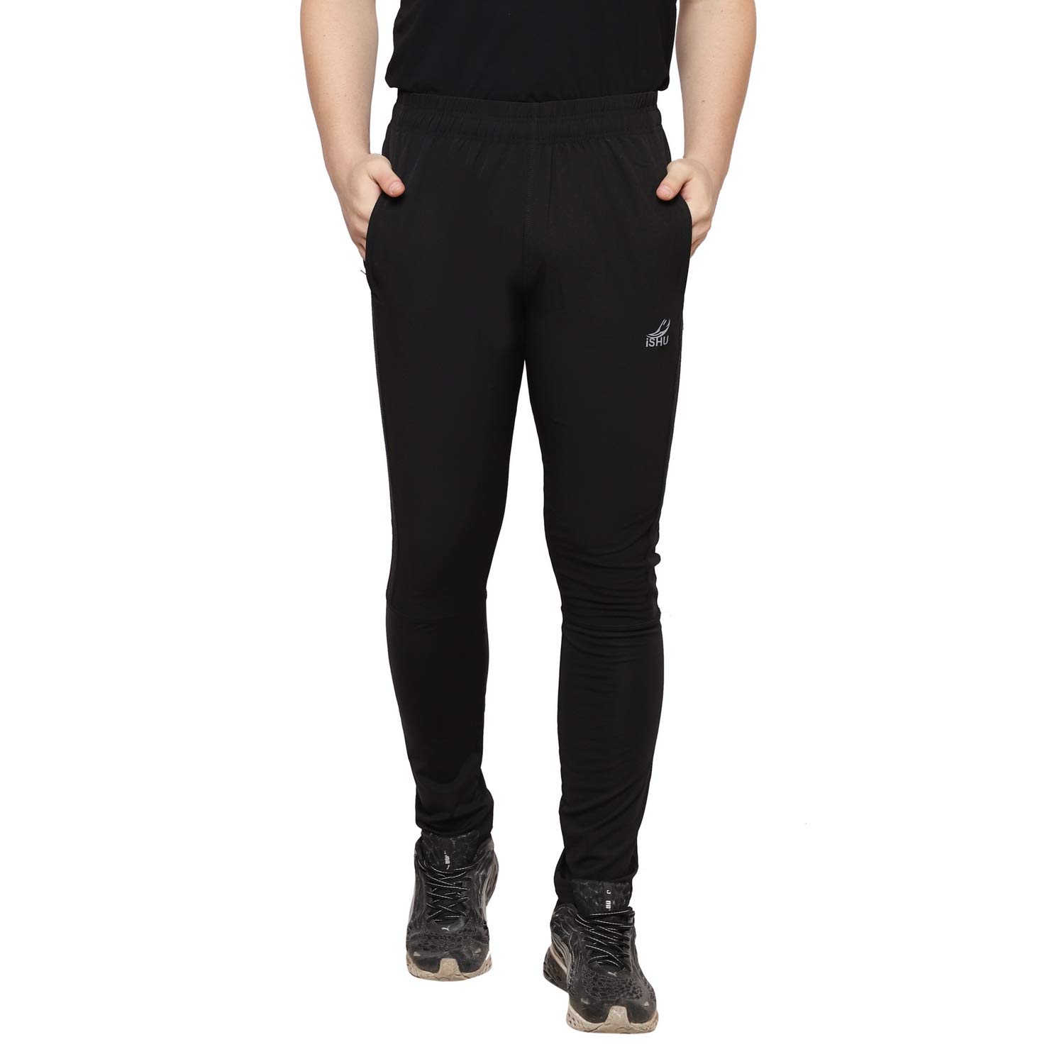 ISHU Men's Regular Fit Track pants(ST-ISHU_018_M_Black_Medium)
