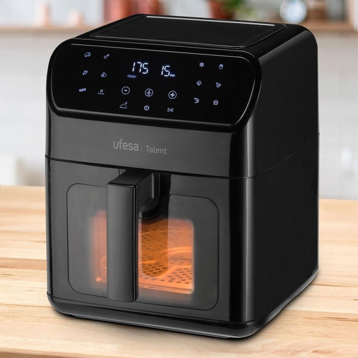 Ufesa Talent Frytkownica powietrzna, bezolejowa, 6,5 l, 13 programów, 1500 W, timer, temperatura 200 °C, światło wewnętrzne, bez BPA