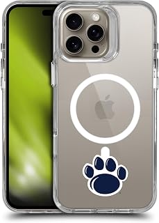 Pennsylvania State University PSU Paw Mark Minimalist The Pennsylvania State University Shockproof Bumper Case [Military Grade] Compatible with Apple iPhone 16 Pro Max and Compatible with MagSafe