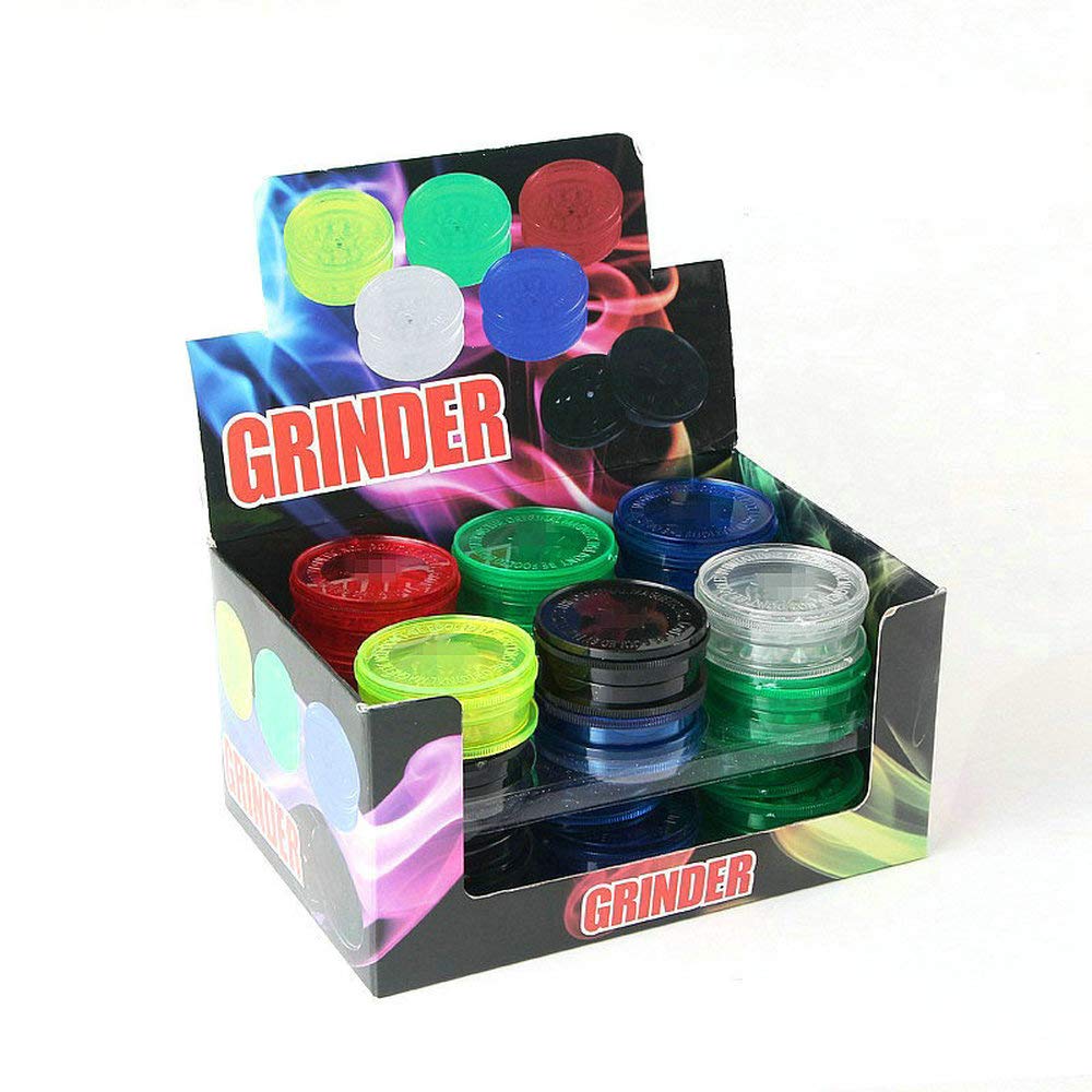 Plastic Magnetic Smoking Tobacco Herb Grinder Crusher a Whole box (60mmx24pcs)