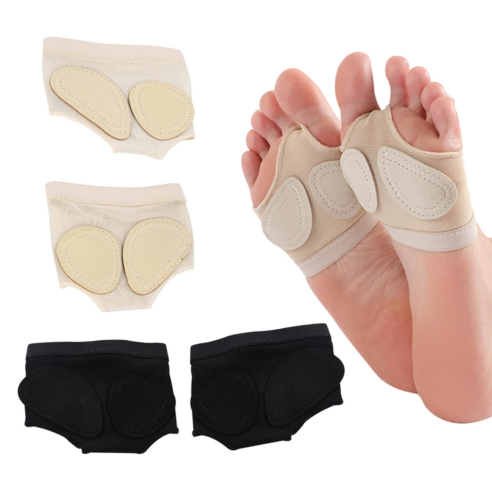 Almohadilla de Pie Pata de Baile Calcetines Cinco Agujeros Protectora para Ballet Danza Vientre Antepié Cojín