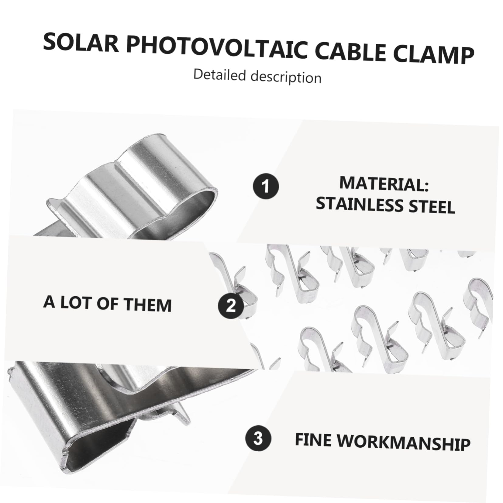 HOMOCONO 50 Pcs Wire Clamp Marine Battery U Clamps Automotive Clips Auto Battery Solar Panel Double-Wire Clips Stainless Clamp Clips Solar Power Cable Clip Rv Hitch Stainless Steel Silver
