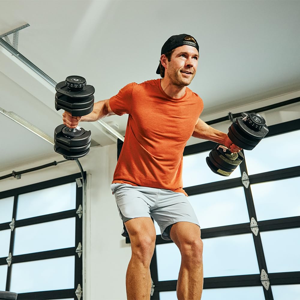 Bowflex SelectTech 52 Verstellbare Hanteln (Paar) 2–24 Kg, Einstellbar Schnellwahlsystem, Platzsparende Kurzhanteln, Für Home Gym Krafttraining, JRNY Kompatibel