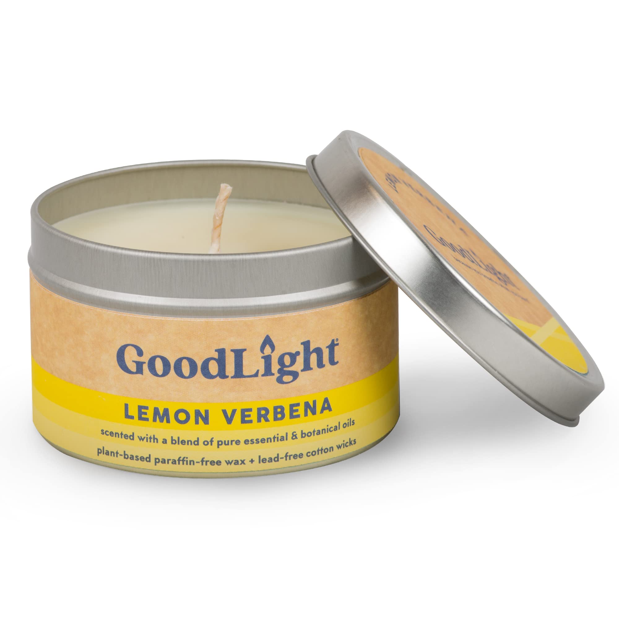 Paraffin-Free Scented Candle, Tin Candles, Birthday Gifts for Women & Men, 30-Hour Burn Time (Lemon Verbena, 6 oz); PHOTO IS LIKENESS