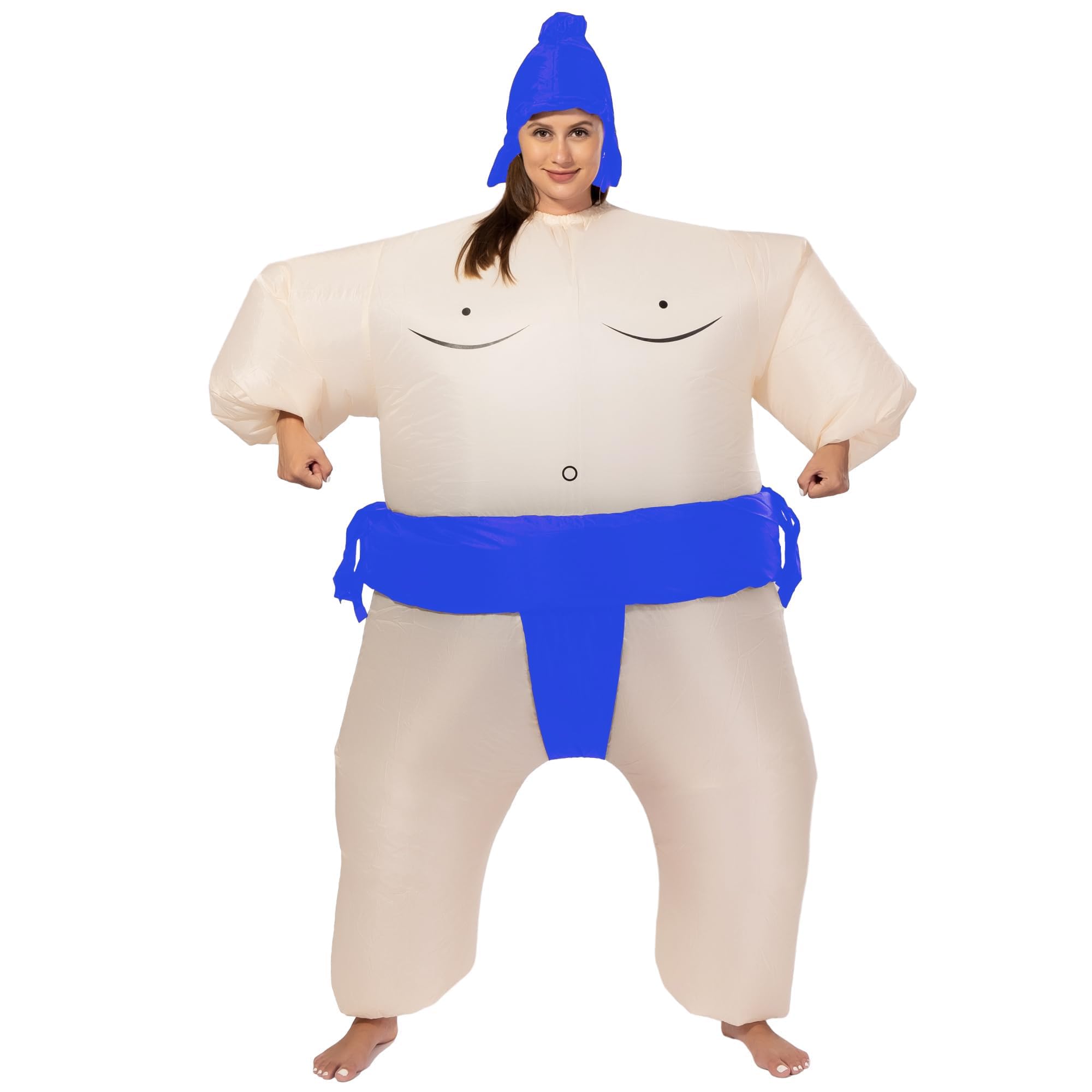 JOYBRO Inflatable Sumo Wrestler Suit Costume for Adult, Sumo Wrestler Inflatable Costume, Blow up Fat Suit Perfect for Fancy Families Member Game Halloween Costumes Party Cosplay, One Size 150-190 cm