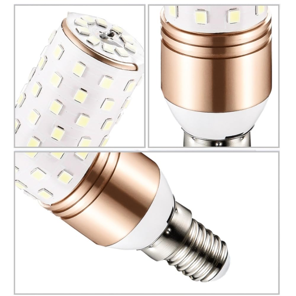 Paquete de 2/10 Bombillas Led E14, Bombillas Led de Maíz de 12 W, Equivalente a 100 W, Bombillas de Araña de Luz Blanca Diurna de 6000 K, Bombillas de Ventilador de Techo con Base E14/Neutra