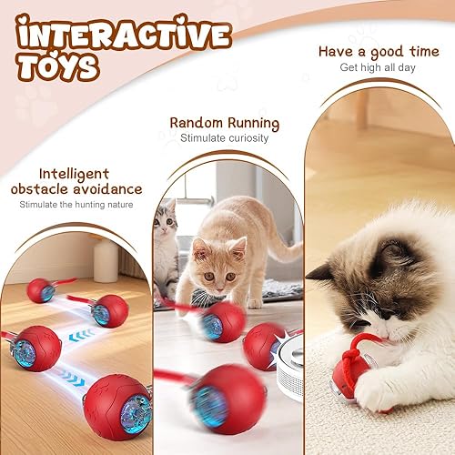 Miniatura 3 de Juguetes interactivos para gatos de interior, pelota de juguete interactiva inteligente para mascotas, juguetes para gatos aburridos de interior,