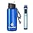 SurviMate 5-Stage 0.01m Ultra-Filtration Filtered Water Bottle, BPA-Free Material, NSF/ANSI 42&372 Certified, Portable Water Filter Bottle for Survival, Camping, Hiking, and Emergency Use