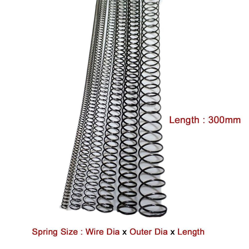 1pcs Length 300mm Compression Spring Pressure Wire Dia 0.3mm-2.0mm OD 2-35mm (1.5 x 11 x 300 mm)