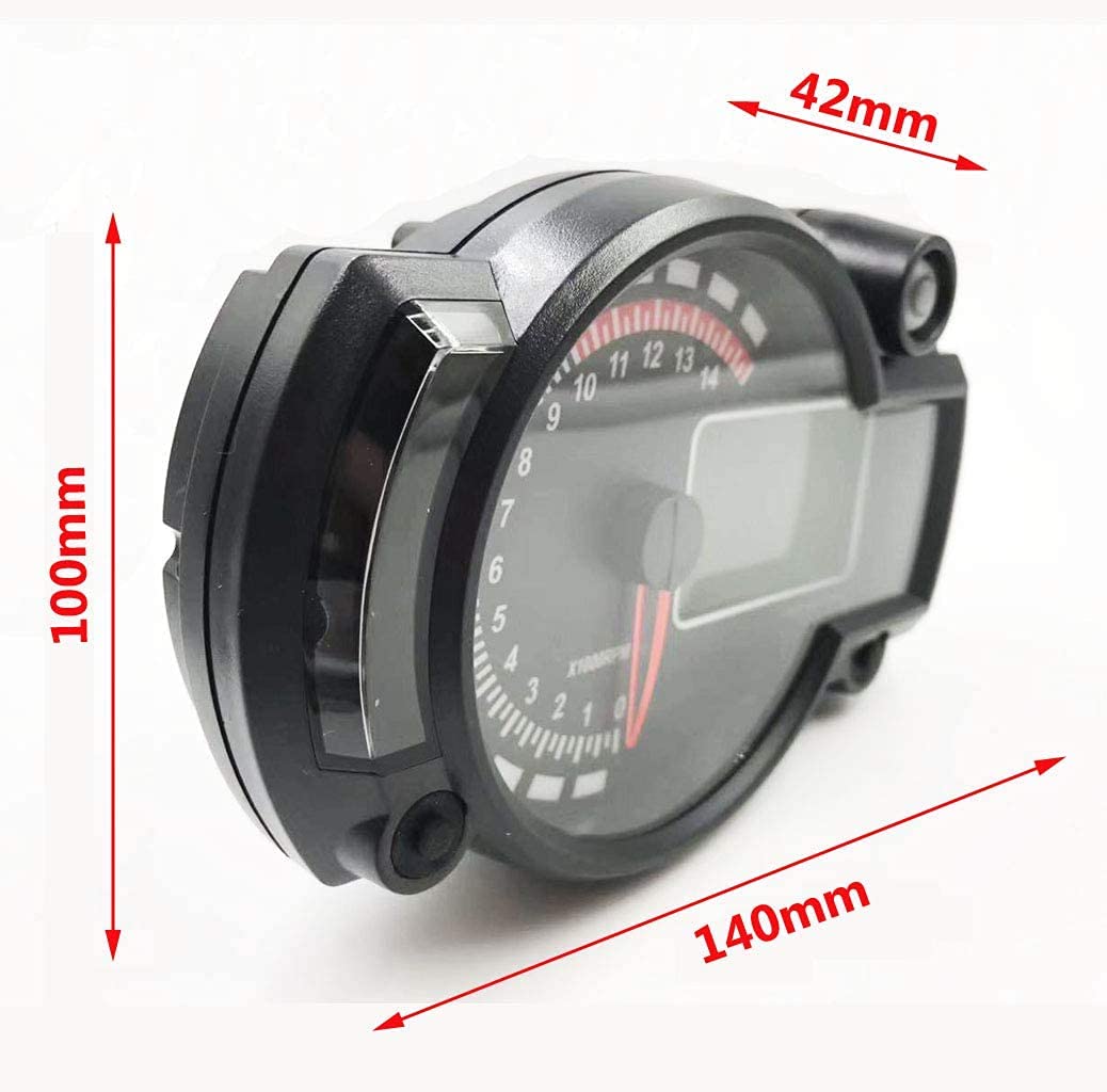 ELING Universal Speedometer 199km/h 10000RPM Fuel Level Meter Odometer for Motorcycle (Gauge and sensor