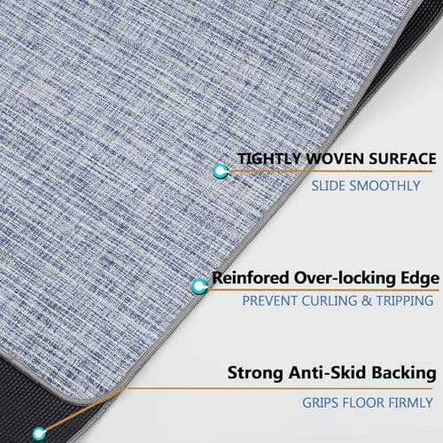 Image of Chair Mat for Hardwood & Tile Floor, 47 inch x 60 inch Heavy Duty Office Chair Mat for Rolling Chairs, Anti Slip, Non-Curve, Floor Protector for Home Office, Nordic Sky Weave