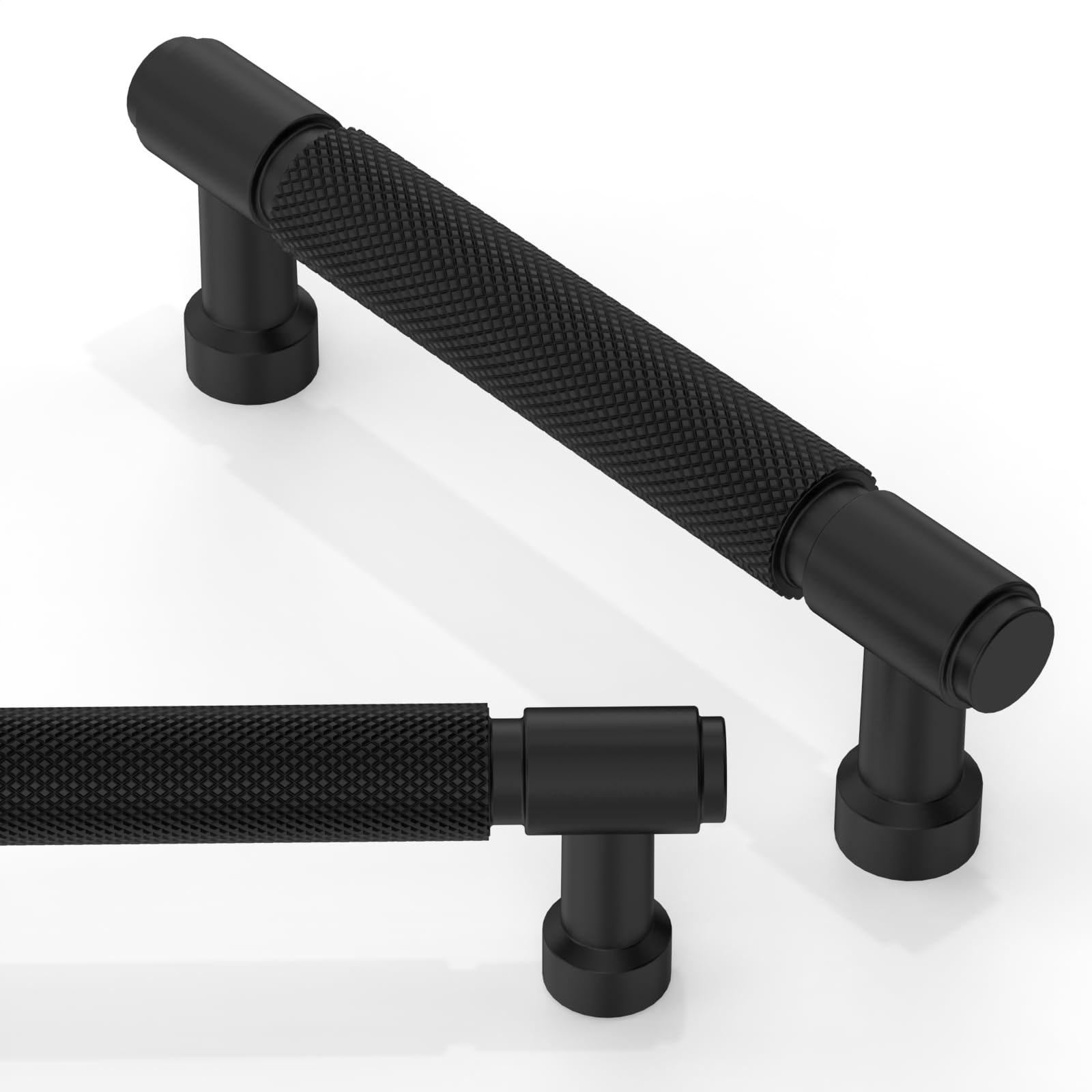 Asimerdeco 10 Pack Matte Black Cabinet Pulls 3.75 Inch(96mm) Kitchen Cupboard Handles Cabinet Hardware Drawer Pulls