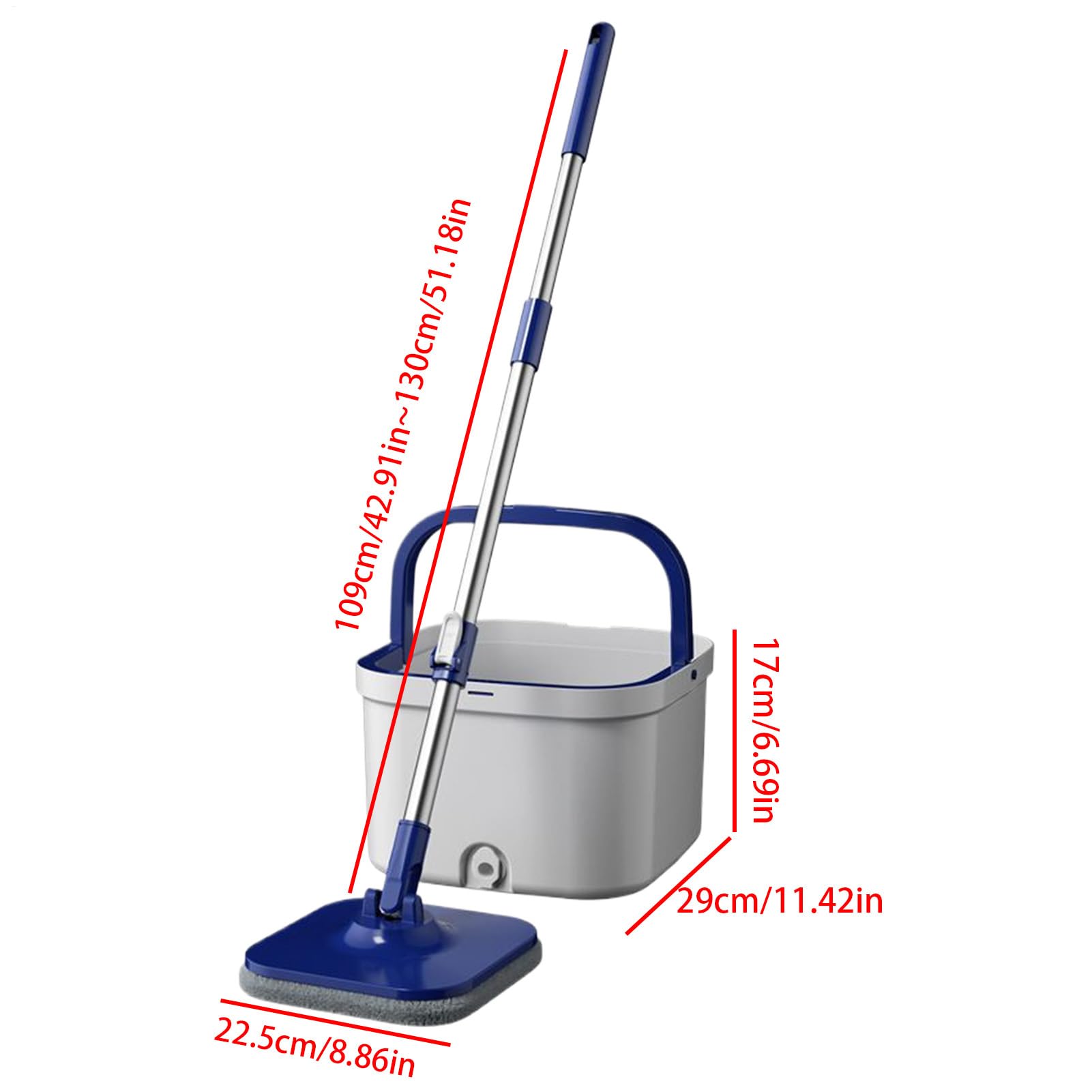 Fregona giratoria - Mango ajustable giratorio de 360 grados Mango antideslizante, fregona de limpieza de pisos | Cubo Mōp - Para madera dura Cocina de madera Sala Comedor Apartamento Sótano