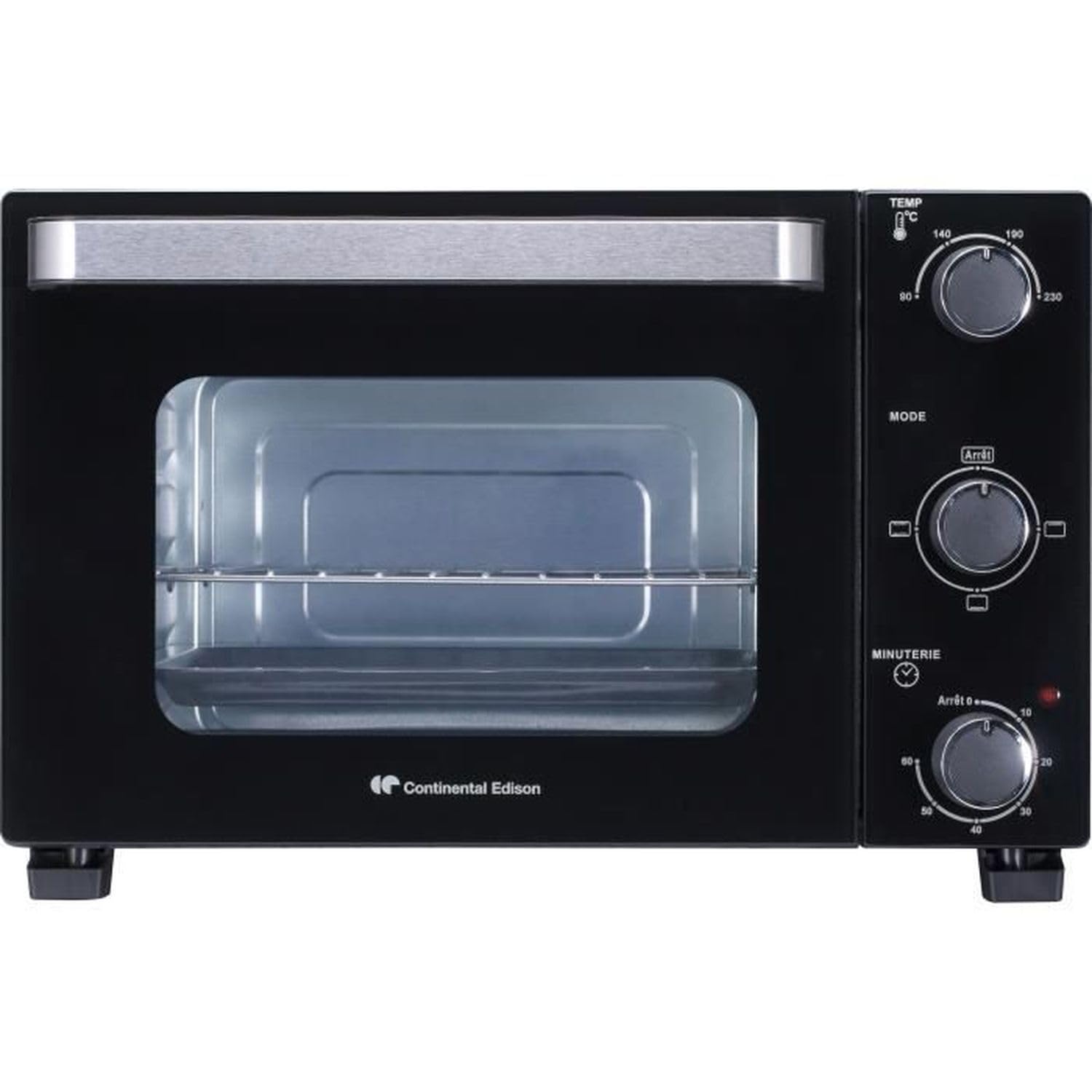 CONTINENTAL EDISON CEMF22B - Mini horno el�ctrico 22L negro - 1300W - Asador, Circulaci�n natural