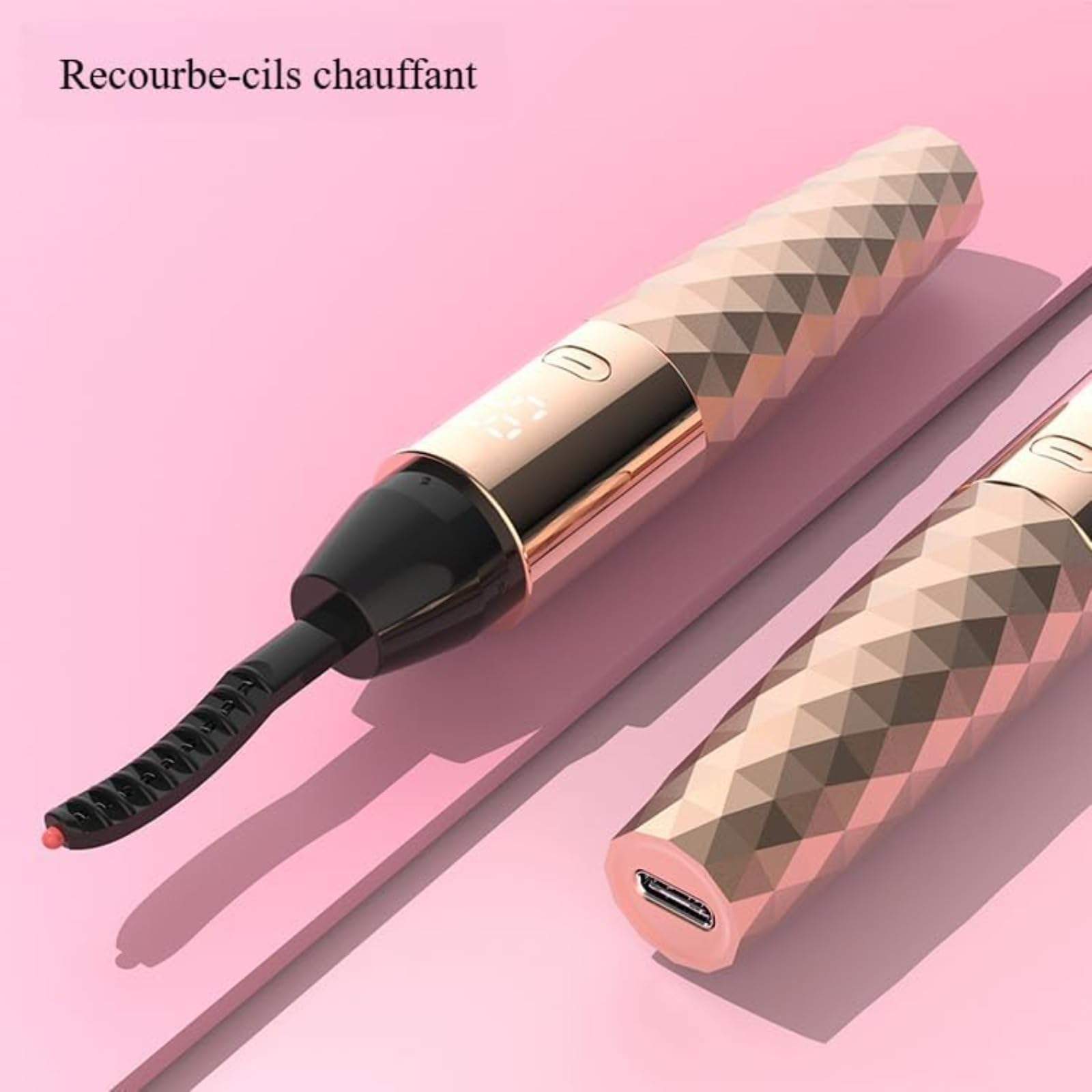 Niiky Beauty Recourbe-cils Chauffant NIIKY, Recourbe Cils Chauffant Électrique Brosse À Cils 3 Température, Rechargeable USB, Outil Beauté Portable Pour Boucles Naturelles (Or)