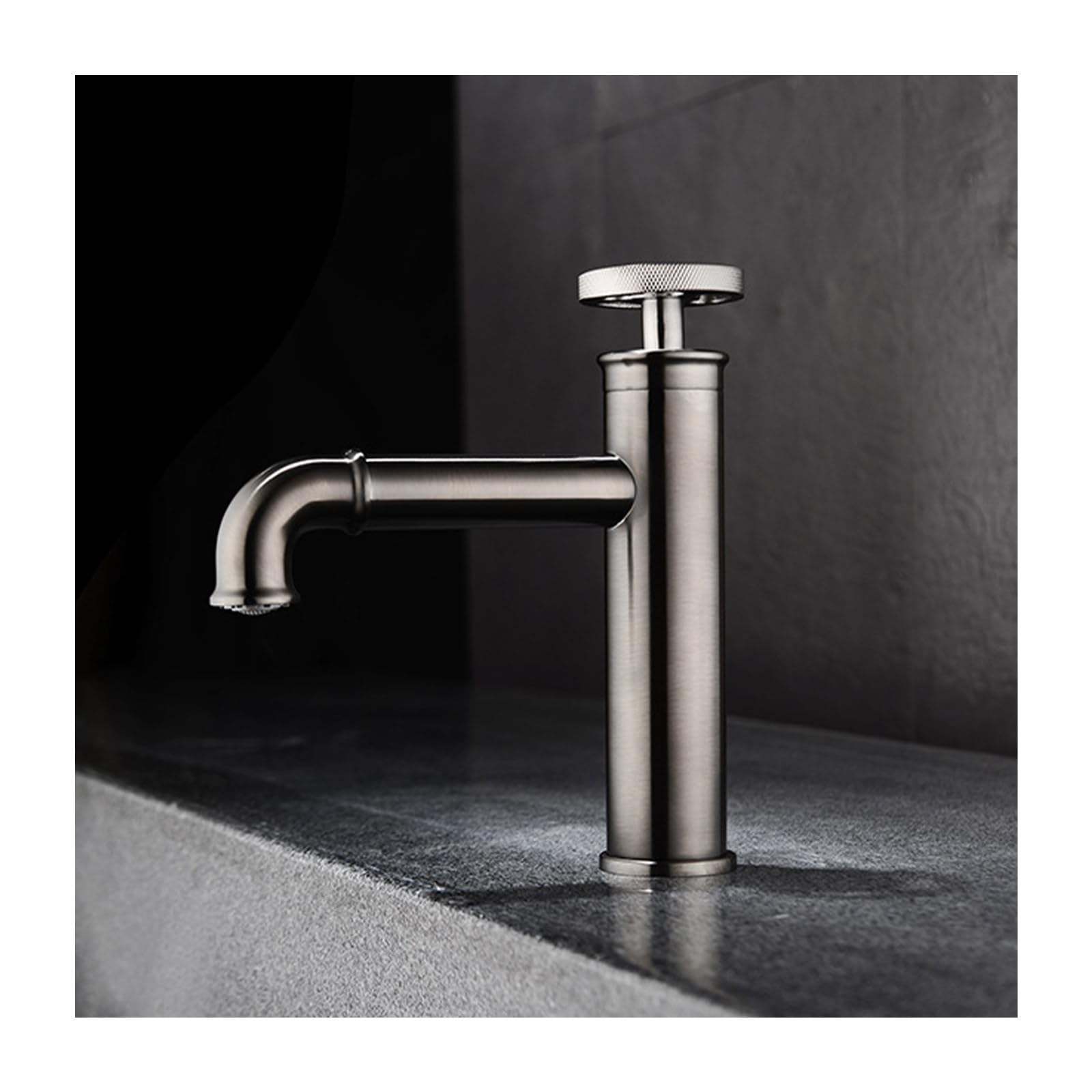 Robinet lavabo forme de conduite d'eau en laiton massif durable et haut de gamme