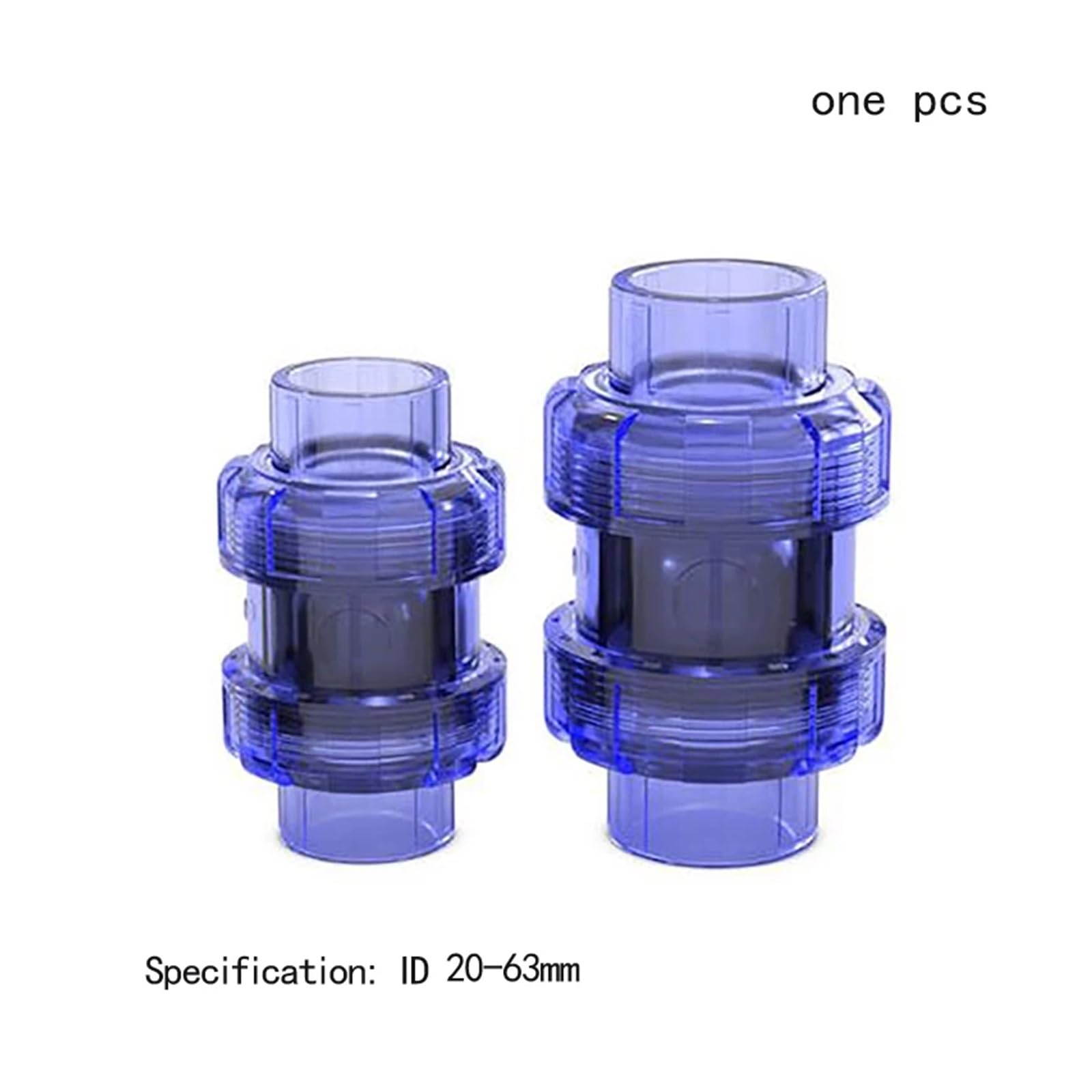 Check Valve Filter Water Pump Water Inlet Outlet Filter Aquarium Fittings Transparent Blue (ID25)