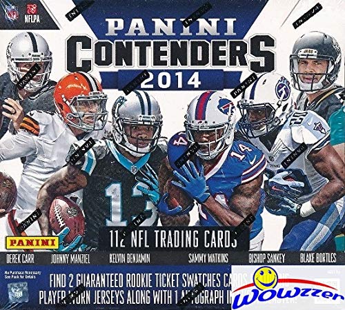 2014 Panini Contenders Football Factory Sealed SUPER Box with (3) AUTOGRAPH or MEMORABILIA & 112 Cards! Look for RC & Auto’s of Jimmy Garoppolo, Odell Beckham Jr., Derek Carr & Many More! WOWZZER