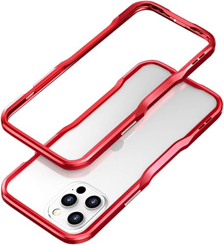 HENGHUI Carcasa de aluminio para iPhone 13 Mini parachoques con marco de metal, absorbente de golpes, diseño delgado y fresco (13 mini, rojo)